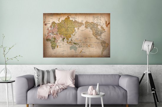 Carte du monde classique La propagation des races humaines Papier affiche