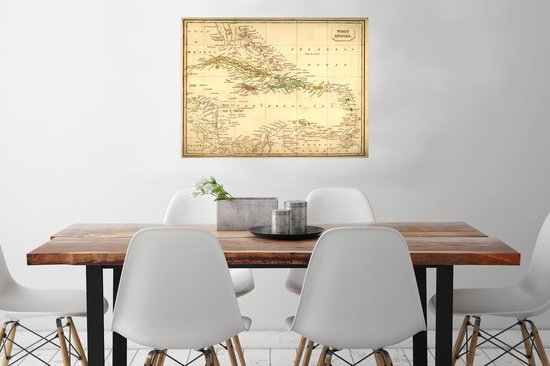 Papier affiche carte Vintage des Antilles