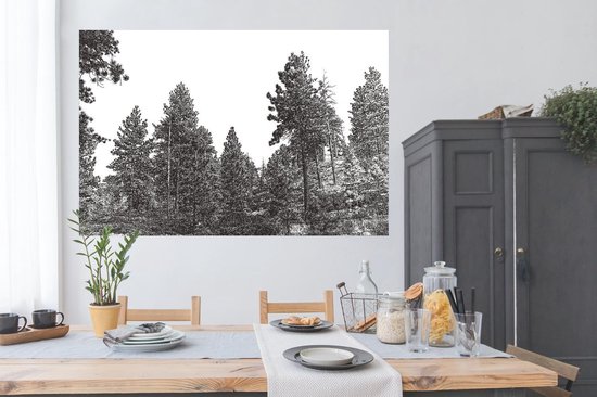 Une illustration historique d'un poster forestier 180x120 cm - Tirage photo sur Poster (décoration murale salon / chambre) / Poster Arbres XXL / Groot format!