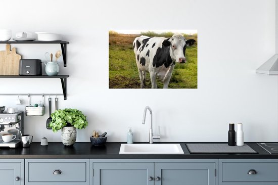 Gros plan d'une vache noire et blanche 90x60 cm