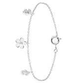 Zilveren armband met bedels bloem zirkonia