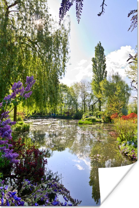 Couleurs avec reflet dans l'eau du jardin de Monet en France Poster 60x90 cm - Tirage photo sur Poster (décoration murale salon / chambre)