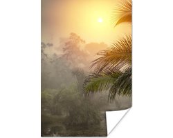 Poster Mooie zonsondergang boven het oerwoud van het Nationaal park Corcovado in Costa Rica - 20x30 cm