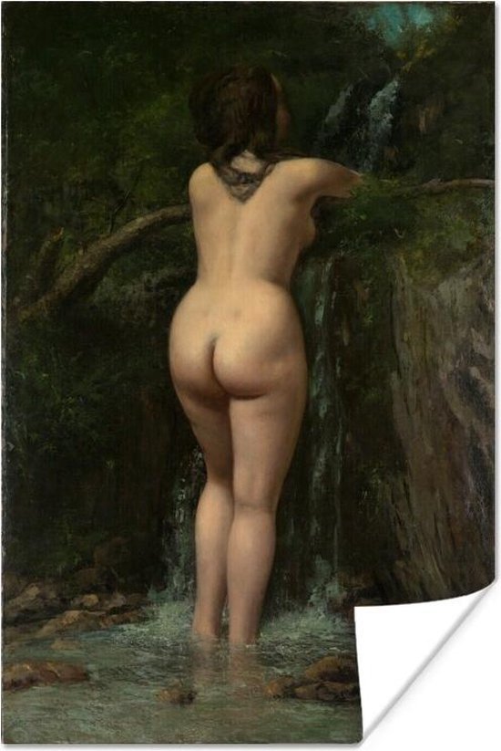 Poster De Bron - Schilderij van Gustave Courbet - 20x30 cm