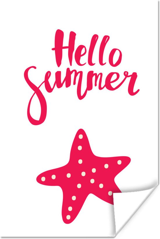 Illustration Avec Une Etoile De Mer Et La Citation Bonjour L Ete 80x1 Cm Bol Com