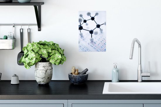 Poster 20x30 cm - DNA-model op het periodiek systeem - Posters - Kamer decoratie - Wanddecoratie woonkamer - Muurdecoratie slaapkamer