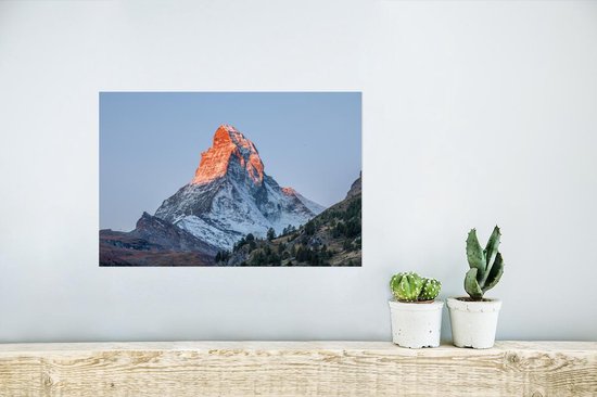 Poster Le Cervin en Suisse au lever du soleil 30x20 cm - petit - Tirage photo sur Poster (décoration murale salon / chambre)