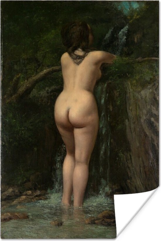 Poster De Bron - Schilderij van Gustave Courbet - 40x60 cm