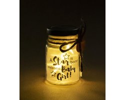 Babycadeau - Kraamcadeau - Geboortecadeau - Meisje - Starlight (klein model) - A star is born! Welcome Baby Girl! - In cadeauverpakking