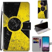 Voor Nokia 5.4 Gekleurde Tekening Cross Textuur Horizontale Flip PU Lederen Case met Houder & Kaartsleuven & Portemonnee & Lanyard (Geel Zwart Logo)