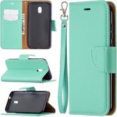 Voor Nokia C1 Plus Litchi Textuur Pure Kleur Horizontale Flip Leren Case met Houder & Kaartsleuven & Portemonnee & Lanyard (Groen)