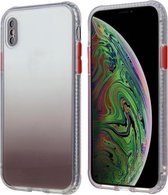 Gradiënt schokbestendig TPU + acryl hoesje met afneembare knoppen voor iPhone XS Max (bruin)