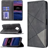 Voor Nokia G20 Rhombus Texture Horizontale Flip Magnetische Leren Case met Houder & Kaartsleuven & Portemonnee (Zwart)