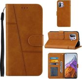 Stiksels Kalfsstructuur Gesp Horizontale Flip Leren Case met Houder & Kaartsleuven & Portemonnee & Lanyard Voor Xiaomi Mi 11 Pro (Geel)