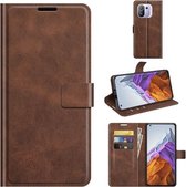 Voor Xiaomi Mi 11 Pro 4G / 5G Retro Kalfspatroon Gesp Horizontale Flip Leren Case met Houder & Kaartsleuven & Portemonnee (Donkerbruin)