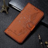 Voor Samsung Galaxy A82 5G Litchi Textuur Veer Embossing Patroon Horizontale Flip Leren Case met Houder & Kaartsleuven & Portemonnee & Fotolijst & Lanyard (Bruin)