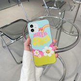 Nauwkeurig gat Transparant TPU-beschermhoesje voor iPhone 12 Pro (Smile Blue Green Sun Flower)