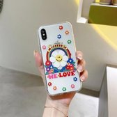 Nauwkeurig gat Transparant TPU-beschermhoesje voor iPhone XR (Smile Sunflower)