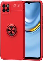 For Honor Play 20 metalen ringhouder 360 graden roterende TPU-hoes (rood + rood)