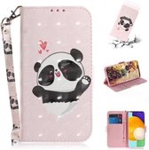 Voor Samsung Galaxy A52 5G / 4G 3D Geschilderd Patroon Magnetische Aantrekkelijkheid Horizontale Flip Leren Case met Houder & Kaartsleuf & Portemonnee & Lanyard (Love-Heart Bear)