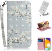 Voor Samsung Galaxy A52 5G / 4G 3D Geschilderd Patroon Magnetische Aantrekkelijkheid Horizontale Flip Leren Case met Houder & Kaartsleuf & Portemonnee & Lanyard (Magnolia)