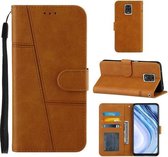 Voor Xiaomi Red Note 9S / Note 9 Pro Stiksels Kalfsstructuur Gesp Horizontale Flip Leren Case met Houder & Kaartsleuven & Portemonnee & Lanyard (Geel)