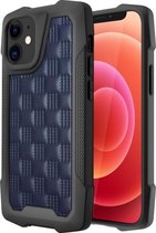 3D reliëf PU + PC + TPU skidproof schokbestendig hoesje voor iPhone 12 mini (blauw)