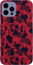 Camouflage TPU-beschermhoes voor iPhone 12/12 Pro (rood)