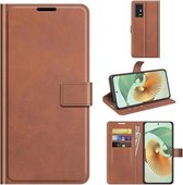 Voor ZTE Axon 30 Pro Retro Kalfspatroon Gesp Horizontale Flip Leren Case met Houder & Kaartsleuven & Portemonnee (Lichtbruin)