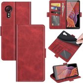 Voor Samsung Galaxy Xcover 5 / Xcover 5S Dubbelzijdige magnetische gesp Horizontale flip lederen tas met houder & kaartsleuven & portemonnee (rood)