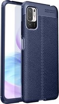 Voor Xiaomi Redmi Note 10 5G Litchi Texture TPU schokbestendig hoesje (blauw)