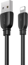 REMAX RC-138i 2.4A USB naar 8-pins Suji Pro snellaadgegevenskabel, kabellengte: 1m (zwart)