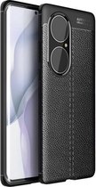 Voor Huawei P50 Pro Litchi Texture TPU schokbestendig hoesje (zwart)