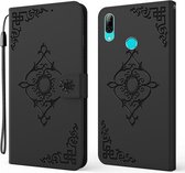 For Honor 10i / Honor 20 Lite Reliëf Fortune Flower Pattern Horizontale Flip Leren Case met Houder & Kaartsleuf & Portemonnee & Lanyard (Zwart)