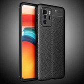 Voor Geschikt voor Xiaomi Redmi Note 10 Pro 5G Litchi-textuur TPU schokbestendig hoesje (zwart)