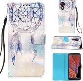 Voor Samsung Galaxy XCover 5 3D Schilderen Horizontale Flip Leren Case met Houder & Kaartsleuf & Portemonnee & Lanyard (Fantasy Windgong)