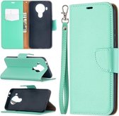 Voor Nokia 5.4 Litchi Texture Pure Color Horizontale Flip Leren Case met Houder & Kaartsleuven & Portemonnee & Lanyard (Groen)