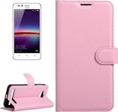 Voor Huawei Y3 II / Y311 Litchi Texture Horizontale Flip Leren Case met Magnetische Gesp & Houder & Kaartsleuven & Portemonnee (Roze)