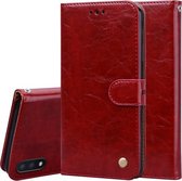 Voor Samsung Galaxy M01 Business Style Oil Wax Texture Horizontale Flip lederen tas met houder & kaartsleuven & portemonnee (rood)