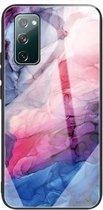 Voor Samsung Galaxy S20 FE Abstract Marble Pattern Glass beschermhoes (abstract rood)