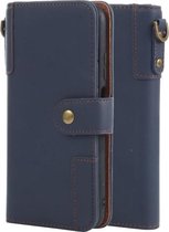 Voor Huawei P40 Lite Koeienhuid Textuur Horizontale Flip Lederen Case met Houder & Kaartsleuven & Portemonnee & Lanyard (Blauw)