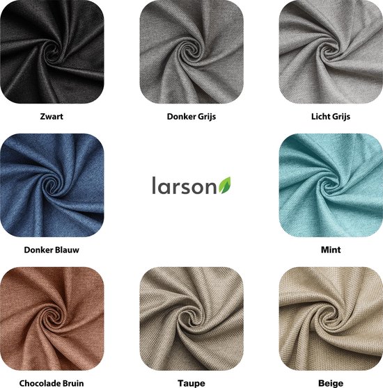 Larson - Rideau occultant tissé de luxe - Anneaux - Noir - 150 x 250 cm - Occultant et prêt à l'emploi