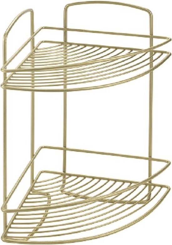 Metaltex hoekrek Onda 22 x 22 x 11 cm messing goud