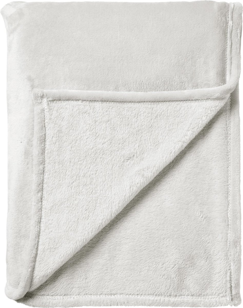 Dutch Decor - CHARLIE - plaid 200x220 cm - extra grote fleece deken - effen kleur - Snow White - wit