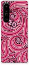 Back Case TPU Siliconen Hoesje Sony Xperia 1 III Smartphone hoesje Swirl Pink