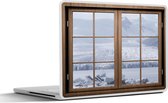 Laptop sticker - 14 inch - Doorkijk - Mist - Sneeuw - 32x5x23x5cm - Laptopstickers - Laptop skin - Cover