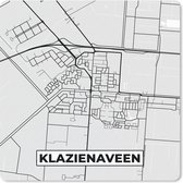 Muismat - Mousepad - Stadskaart - Klazienaveen - Grijs - Wit - 30x30 cm - Muismatten