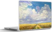 Laptop sticker - 17.3 inch - Zomer - Graan - Waterverf - 40x30cm - Laptopstickers - Laptop skin - Cover