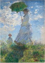Vrouw met een parasol, Claude Monet - Foto op Posterpapier - 42 x 59.4 cm (A2)