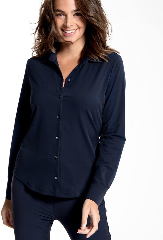 Chemisier bleu Je m'appelle - Femme - Tissu de voyage - Taille S - 2 tailles disponibles